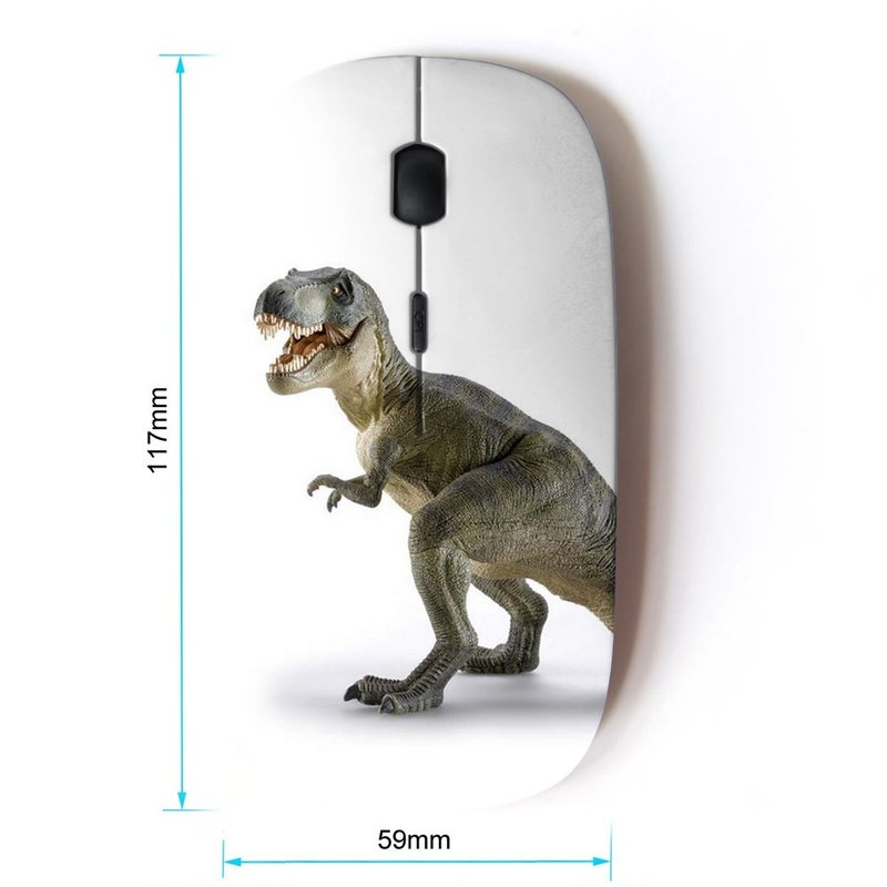 KOOLmouse ماوس KOOL [ ماوس لاسلكي بصري 2.4G [ ديناصور تي ريكس أبيض مضحك ] - Image 2